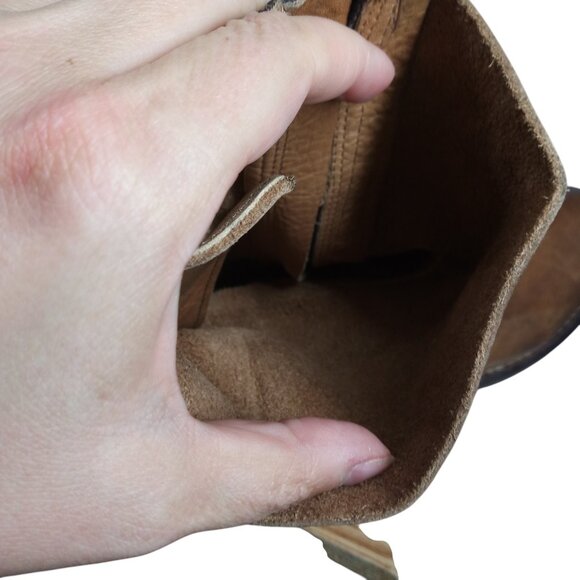 Bed Stu Newark Riding Mid Calf Brown Leather Boots Size 9 Lace Up Western Moto - Picture 11 of 16